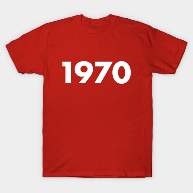 1970 Year Retro Vintage Typography T-Shirt by ellenhenryart